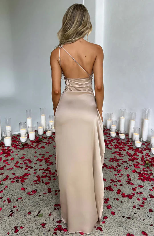 Olivia | Elegantes Satin-Maxikleid