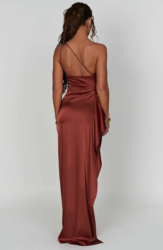 Olivia | Elegantes Satin-Maxikleid