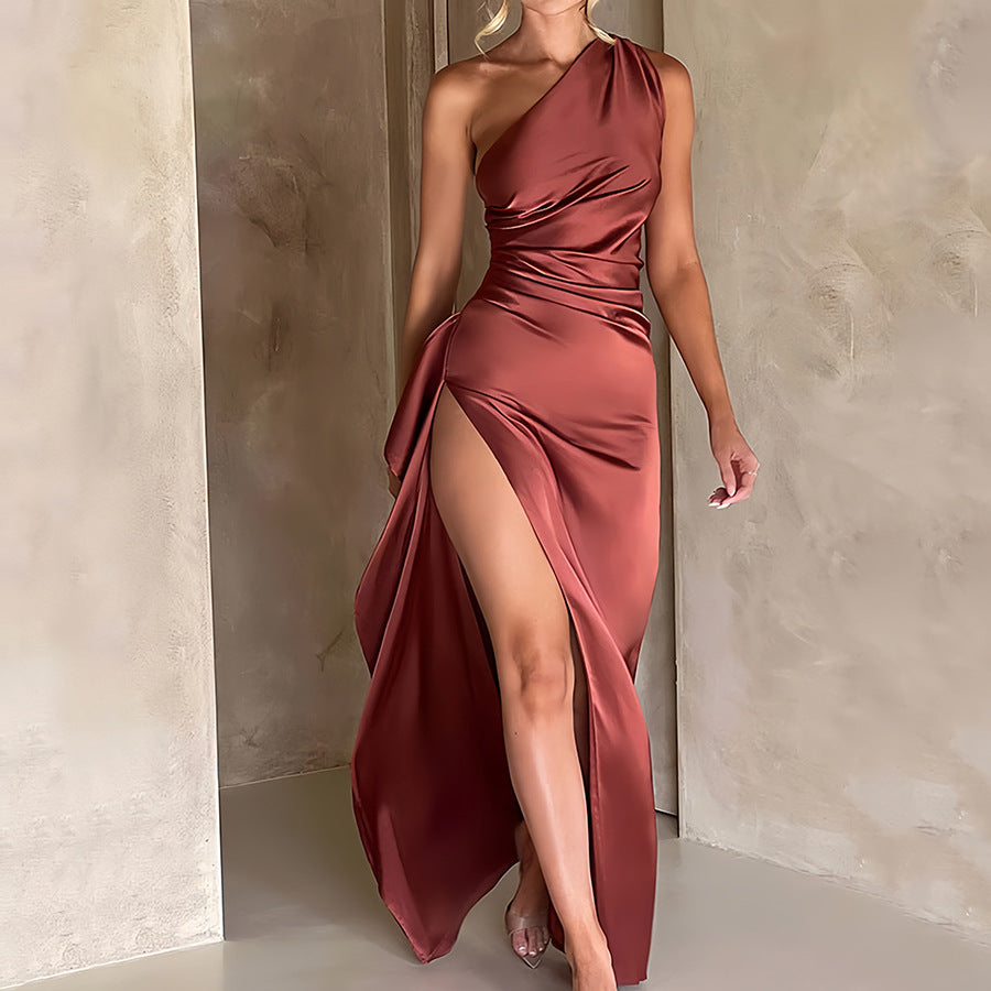 Olivia | Elegantes Satin-Maxikleid