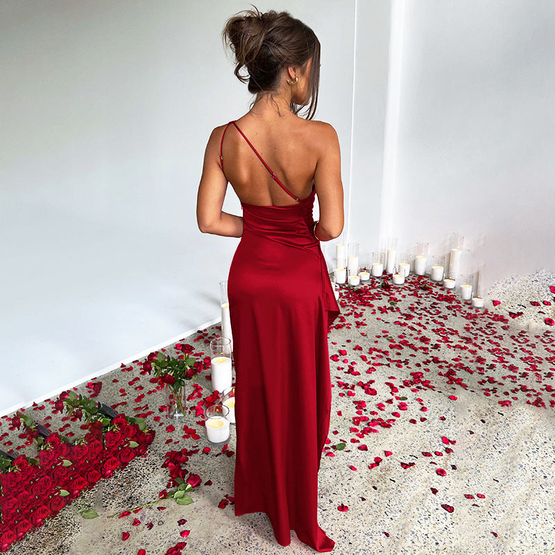 Olivia | Elegantes Satin-Maxikleid