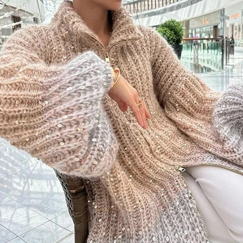 Estelle | Strickpullover mit Pailletten